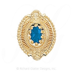 GS332 BT - 14 Karat Gold Blue Topaz Slide 